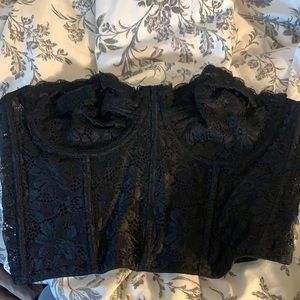 Black lace corset top